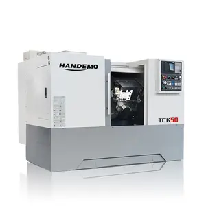 Torno CNC suizo de cama inclinada de procesamiento de metal Tck50 de fabricantes chinos de Venta caliente de 3 ejes