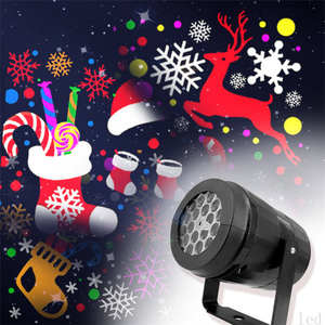 Projecteur rotatif <span class=keywords><strong>de</strong></span> Noë<span class=keywords><strong>l</strong></span> Blizzard Indoor 16 motifs, haute luminosité, haute définition, bonhomme <span class=keywords><strong>de</strong></span> neige, pour <span class=keywords><strong>la</strong></span> décoration intérieure - Product Image 1