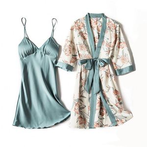 ODM OEM Pyjama d'été confortable pour femme, style décontracté, imprimé floral, en soie et polyester, taille élastique, coupe babydoll, longueur genou, pour la maison - Product Image 5