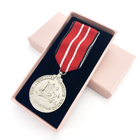 Médaillon souvenir en émail 3d en métal vierge personnalisé médaille commémorative de récompense d'honneur avec barre de ruban