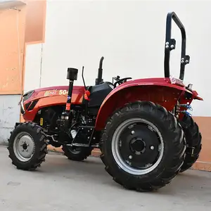 Dizel güç traktörleri Mini 4x4 tarım makinesi tarım 50 Hp çiftlik traktörü 4x4