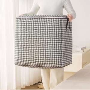 Non-woven Fabric Rectangle Printing Quilt <b>Storage</b> Bag Household Clothing Blanket Organizer Bins Foldable <b>Clothes</b> - Product Image 2