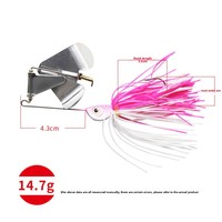 Señuelo artificial duro tipo spinnerbait con forma de corazón, anti-enredos, con pluma giratoria y pluma de plomo, para pesca con señuelos de superficie (Luya)