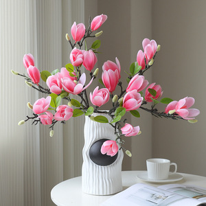 Fleur artificielle de style moderne de haute qualité, branche courte, <span class=keywords><strong>magnolia</strong></span> <span class=keywords><strong>Yulan</strong></span> 3D à 5 têtes, longue durée, pour la fête des Mères et les remises de diplômes - Product Image 5