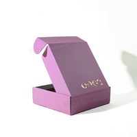 FUSSEN Vente en gros de boîtes d'expédition en carton ondulé de luxe avec logo personnalisé en relief, finition douce au toucher, écologiques, noir et rose, pour boutique en ligne