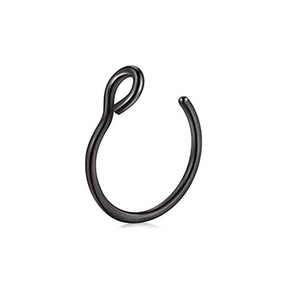 Pendientes de Acero Inoxidable en Forma de U, Color Negro, Unisex, Joyería de Moda para Piercing - Product Image 1