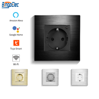 Prise murale intelligente Tuya WiFi avec cadre en aluminium STOCK, prise Schuko 16A UE Allemagne avec moniteur de puissance
