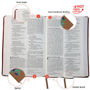 Vente en gros de livres imprimés, <span class=keywords><strong>maison</strong></span> d'édition, conception personnalisée, couleur or, couverture en PU, Bible imprimée, journal biblique - Product Image 4
