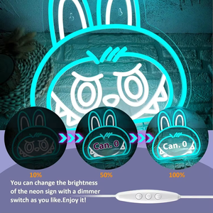 Enseigne néon LED IP65 <span class=keywords><strong>Rab</strong></span> dessin animé, guirlandes lumineuses à intensité variable, décoration murale mignonne, accessoires de fête d'anniversaire, à suspendre pour chambre de fille - Product Image 6