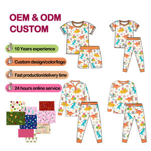 Özel Baskılı Sevimli Bambu Çocuk Pijama Takımları Bahar Karikatür Çocuk Bambu Pijama Tulum - Product Image 1