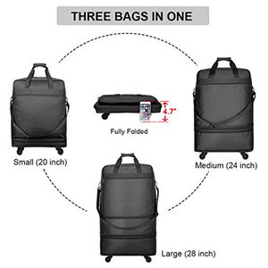 Mala Expansível e Dobrável, Bolsa de Viagem com Rodas, Bolsa de Lona para Homens e Mulheres, Bagagem Leve - Product Image 6