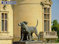 Statue de chien de chasse en bronze moderne pour jardin extérieur, sculpture d'animal en métal grandeur nature, statue de chien pour décoration