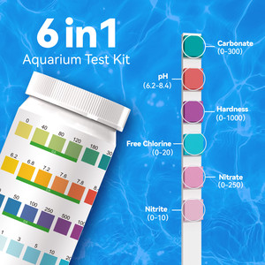 Bandelettes de <span class=keywords><strong>test</strong></span> d'aquarium 6 en 1 Kit de <span class=keywords><strong>test</strong></span> d'eau pour aquarium d'eau douce Bandelettes de <span class=keywords><strong>test</strong></span> d'ammoniac pour étang à poissons - Product Image 6