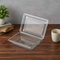 Boîte d'emballage transparente écologique en PET de qualité alimentaire avec couvercle rabattable pour gâteaux et desserts, design rectangulaire