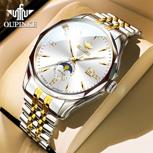 OUPINKE 3275 Reloj para hombre <span class=keywords><strong>Calendario</strong></span> <span class=keywords><strong>de</strong></span> moda <span class=keywords><strong>de</strong></span> lujo Casual Diamante Automático <span class=keywords><strong>Fase</strong></span> <span class=keywords><strong>lunar</strong></span> Función clásica Reloj mecánico para hombre - Product Image 5