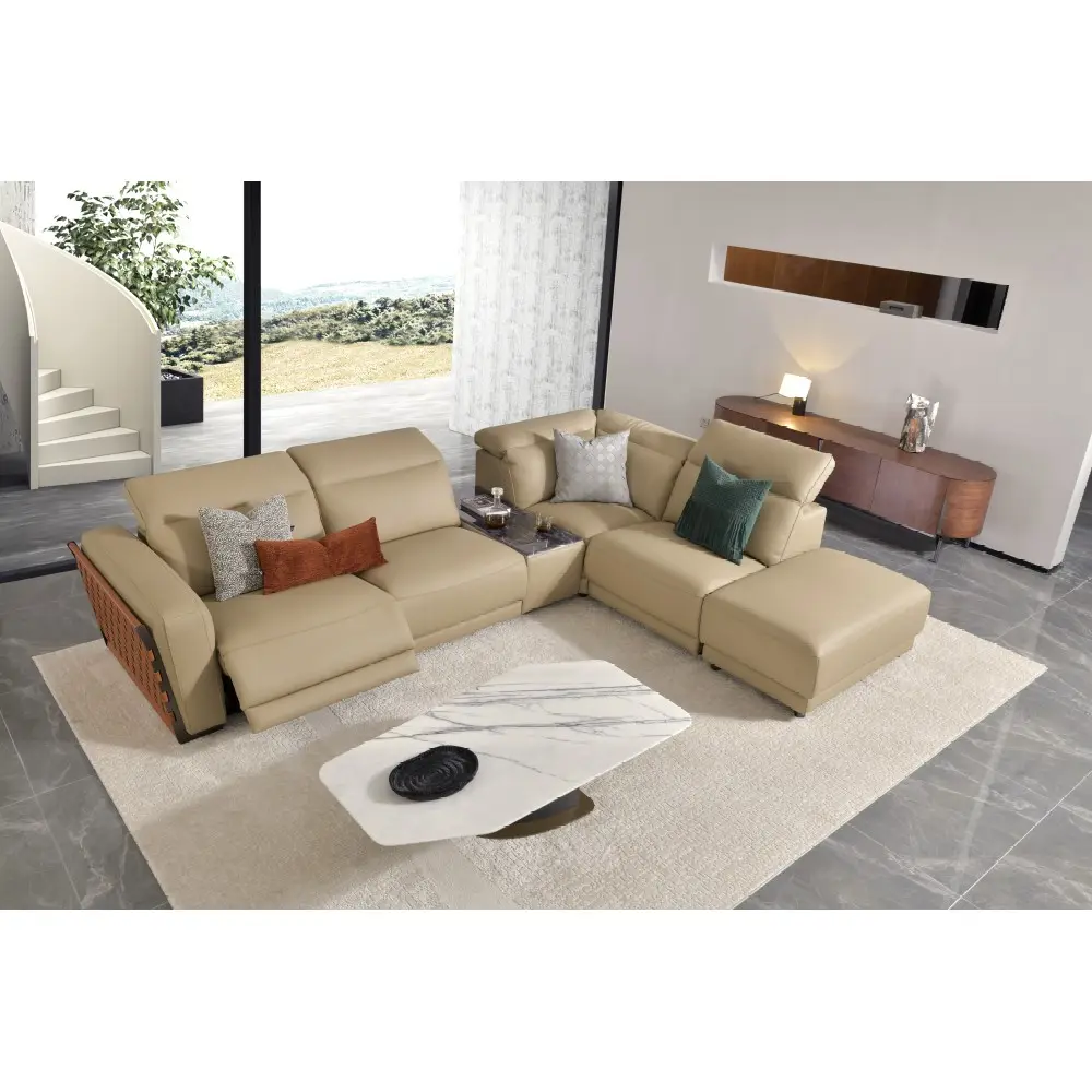 Hot Sale Italian Style Sectional Sofa Set Leather Lounge Couch Living Room Sofa