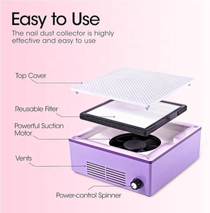 เครื่องดูดฝุ่นเล็บแบบใหม่พร้อมแผ่นกรองแบบใช้ซ้ำได้, กำลังไฟ 60 วัตต์ สำหรับเล็บอะคริลิก, เครื่องดูดฝุ่นเล็บเสียงเบา - Product Image 2