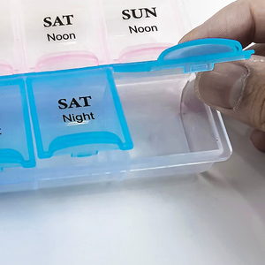 Wholesale Stock Plastic Product Color 7 Day Pill Organizer <b>Small</b> 28 <b>Cases</b> Weekly Boxes - Product Image 6
