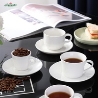 Tasses et soucoupes à café en porcelaine blanche unie, tasse à thé en céramique, mug pour le thé de l'après-midi, vente directe d'usine, vente en gros