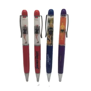 Custom Naked Woman 2D PVC Floater Pen Promotional Liquid oil strip Pens