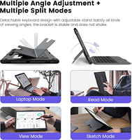 Ayrılabilir kablosuz Tablet kılıfı Galaxy S10 + artı S9 + Samsung klavye PC standı ile Nillkin akıllı Trackpad sert çanta