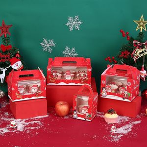 Caja Moderna y Portátil para Tartas de Huevo y Postres, Caja de Papel para 1/2/4/6 Muffins y Cupcakes, para Fiestas Navideñas, Forma Rectangular, Regalos con Diseño de Manzana - Product Image 4