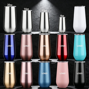 Egg Shaped 10oz Stainless Steel Wine Tumbler <b>Double</b> <b>Wall</b> Vacuum Insulated 304 Steel Egg Cup For Wine Coffee Drinks Custom Logo - Product Image 1