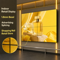 Video Wall LCD Indoor 55 Inch dengan Bezel 1.8mm, Kecerahan 700cd/m, Anti-Glare, Layar Sambung untuk Periklanan di Pusat Perbelanjaan dan Ritel