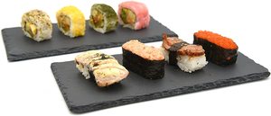 Plateau de fromage Rock noir de 12x8 pouces pour banquets de cuisine, assiette <span class=keywords><strong>en</strong></span> pierre de Deli MONKEY SUN pour gâteau, fruits, viande, apéritifs, d - Product Image 5
