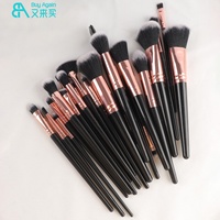 pinceaux de maquillage en bois, 40 pièces, brosses écologiques vegan, manche en bois, en bambou, accessoire de maquillage