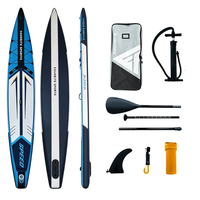 Planche de paddle gonflable professionnelle de course 14'x25.6" pour adultes, profilée pour une trajectoire droite et optimisée