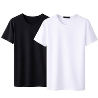 T-shirt basique uni à col rond et manches courtes, doux, respirant, léger, pour un usage quotidien, décontracté, personnalisé pour homme
