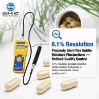 SKZ111K-3 Sonde PTFE 316L 0,1% Légère 250g Testeur d'humidité pour herbes et poudres médicinales, Hygromètre pour herbes