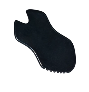 Tabla Gua Sha de Piedra Bian Negra Natural de Forma Irregular y Multifuncional para Lifting Facial y Relajación - Product Image 1
