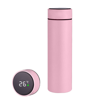 Frasco de vacío de oficina de acero inoxidable de 500ml de Color personalizado Botella de agua aislada al vacío barata ecológica sin BPA con tapa LED