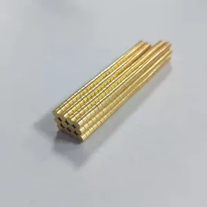 N52 Custom Gouden Kleur Kleine Cirkelvormige Schijf Neodymium Ndfeb Ronde Magneet