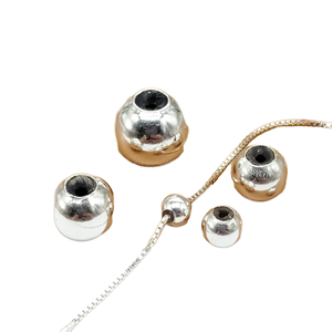 GP US S925 Sterling Silver Adjustable Silicone <b>Spacer</b> Beads GP US Stopper Beads Rubber Charm Holder Jewelry Chains Bead Caps - Product Image 1