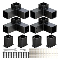 Support d'angle en acier à 3 voies 4*4 6*6 pour connecteurs en bois