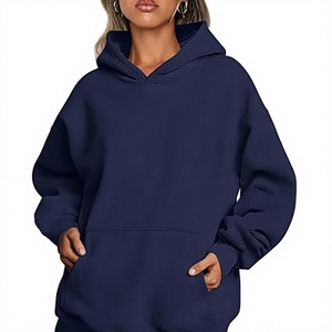 <b>Blue</b> Oversized <b>Women</b> Hoodie Pullover Sweatshirt with Pocket for Casual Wear - Product Image 1