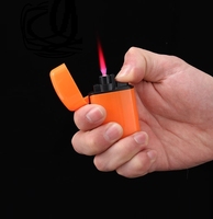 Logo personnalisé Privade Creative Allume-cigare Usine Vente en gros Coupe-vent Direct Jet torche gonflable rechargeable en plastique butane