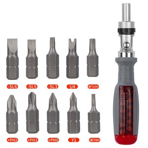 11 in 1 Ratchet Screwdriver Set Telescopic Screwdriver Two-way <b>ABS</b> Handle Adjustment Forward Reverse Multifunctional Bits Driver - Product Image 5