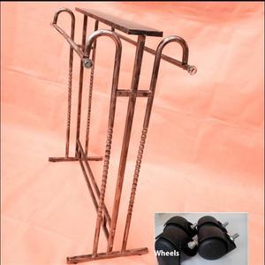 Porte-vêtements sur pied en fer au design moderne Présentoir suspendu latéral pour magasin de vêtements pour femmes <span class=keywords><strong>Combinaison</strong></span> de présentoirs de magasin - Product Image 3