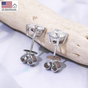 Tianyu Gems Simple Jewelry Screw Back Men Women Moissanite 18K Gold Plated Sterling 925 <b>Silver</b> <b>Stud</b> Earrings for Girls - Product Image 1