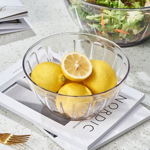 4 Piece Round Plastic Extra Large Salad Bowl Mixing Bowls with Lids Sets PET simple package
