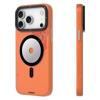 YOUNGKIT untuk iPhone 17 Pro Max Case Kompatibel dengan Desain Cakram Unik TPU + PC Penutup Belakang Ponsel - Oranye