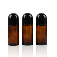 50ML Corps Déodorant Emballage Ambre Bouteilles En Verre Roller Ball Parfum Soins De La Peau Emballage Bouteille En Verre avec Roll On Ball