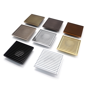 Le drain d'évier à grille carrée chromé avec une couleur or zirconium brossé, adapté aux salles <span class=keywords><strong>de</strong></span> bains et aux cuisines - Product Image 3
