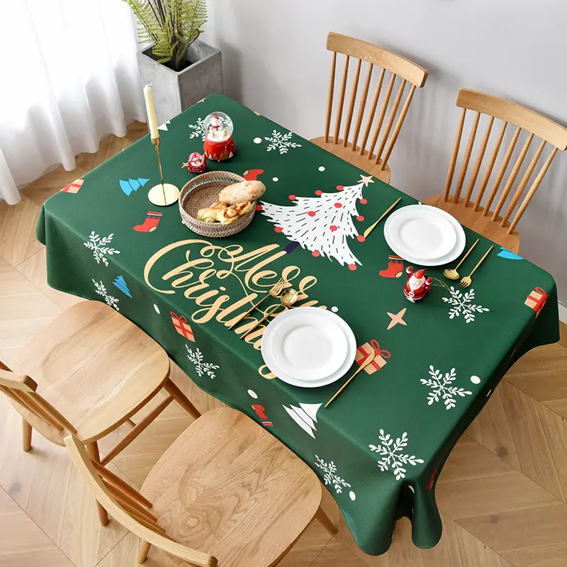 Ins Nordic Sublimation Christmas tovaglia decorazione ristorante tovaglia in cotone poliestere tovaglia con stampa natalizia