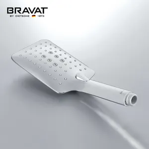 Bravat High Quality Hot Sale Air Jet Square 3 Function Chrome Abs Plastic Hand Shower Head