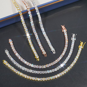 Direct Sales Jewelry Diamond <b>Necklaces</b> <b>Tennis</b> Chain 2mm 3mm 4mm 5mm 6mm Rose Gold Moissanite Diamond <b>Tennis</b> Chain Bracelet - Product Image 6